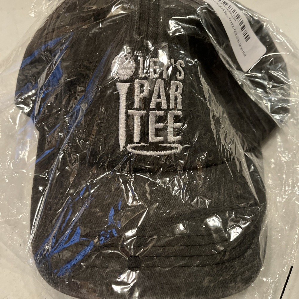 Let's Par Tee GOLF baseball Hat black adjustable Embroidered NEW